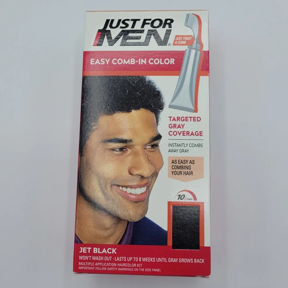Just For Men Easy Comb-in Color Permanent Hair Dye Gray Coverage Jet Black A-60